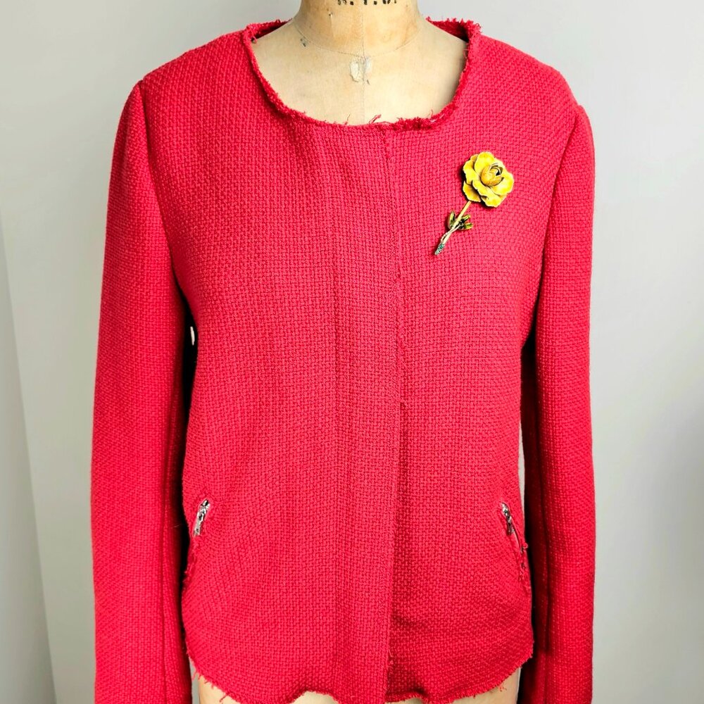 GAP Red Classic Structured Tailored Blazer - Size… - image 5